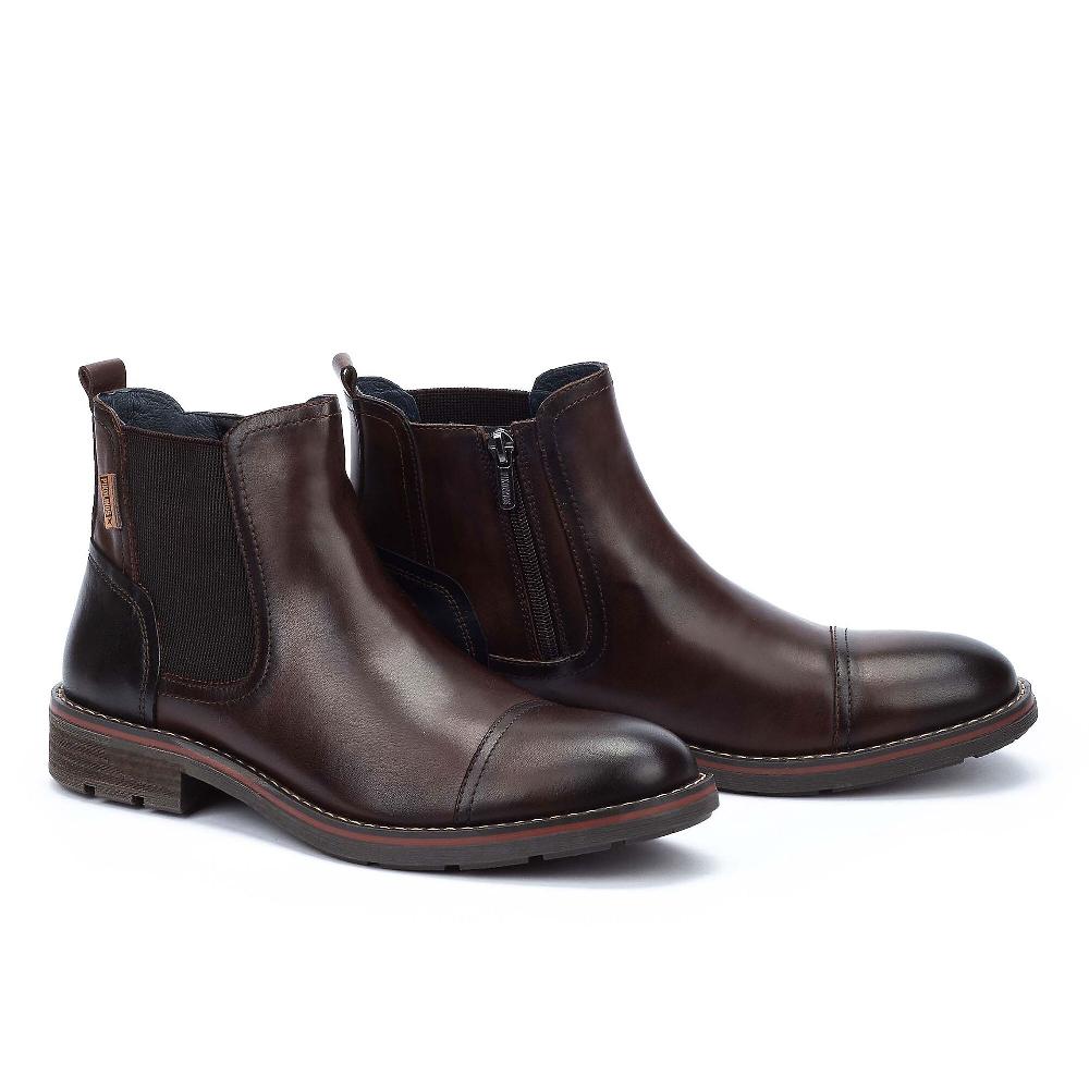 QVC Pikolinos Stivaletti Da Uomo In Pelle Con Inserti Elastici Tacco 3 5cm