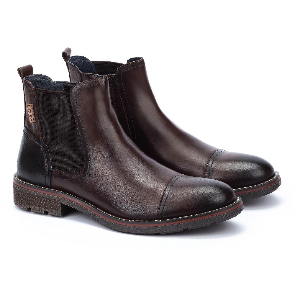 QVC Pikolinos Stivaletti da uomo in pelle con inserti elastici tacco 3 5cm