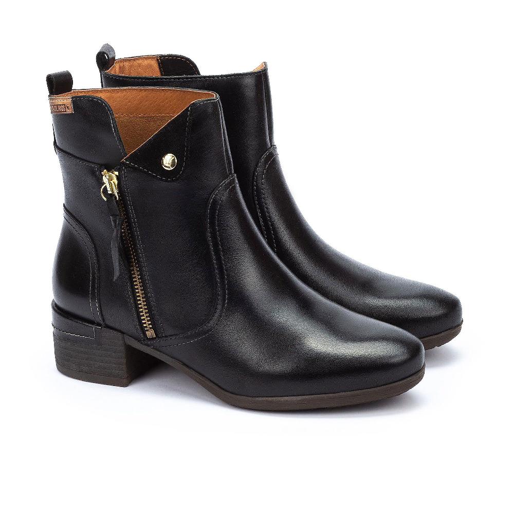 QVC Pikolinos Stivaletti in pelle con cuciture a vista tacco 4cm