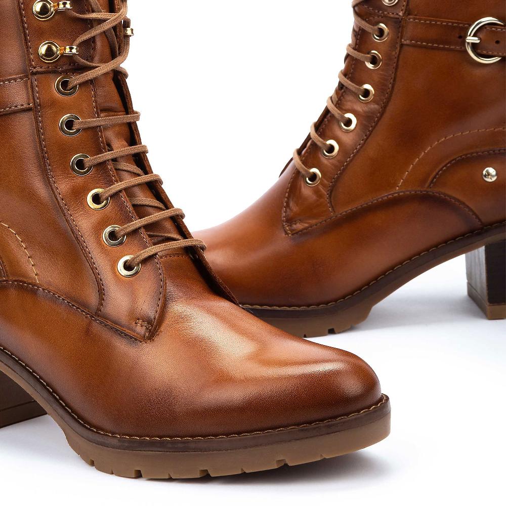 QVC Pikolinos Stivaletti Stringati In Pelle Con Tacco 6cm