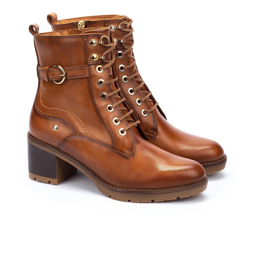 QVC Pikolinos Stivaletti stringati in pelle con tacco 6cm