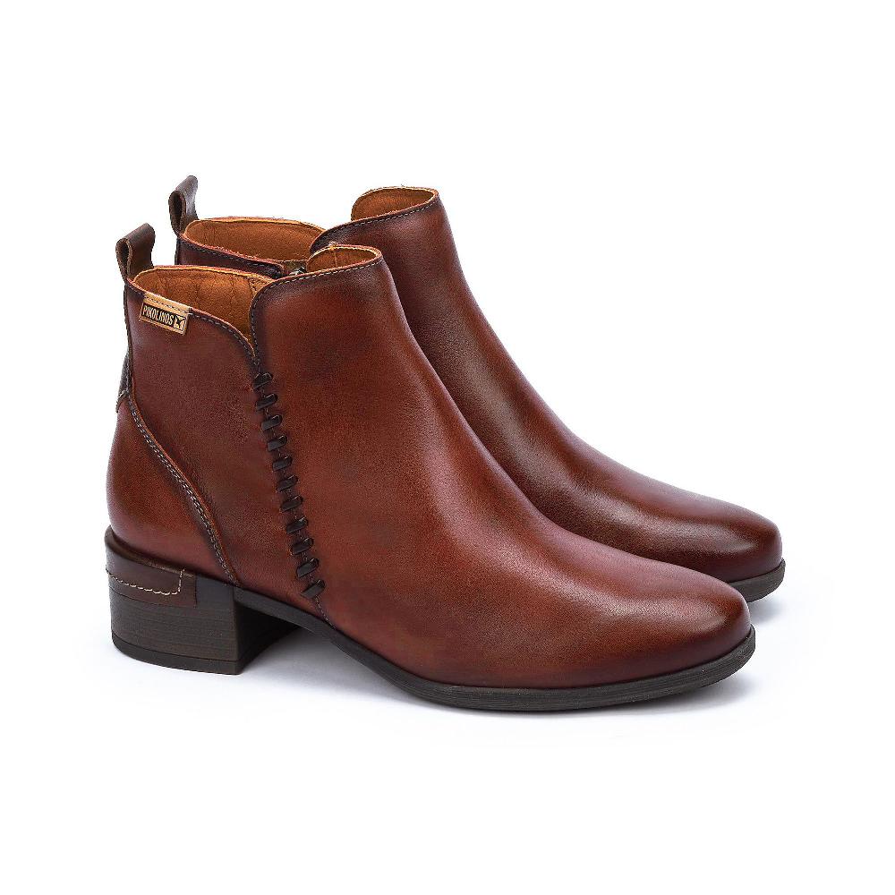 QVC Pikolinos Stivaletto in pelle con cucitura a vista tacco 4 cm