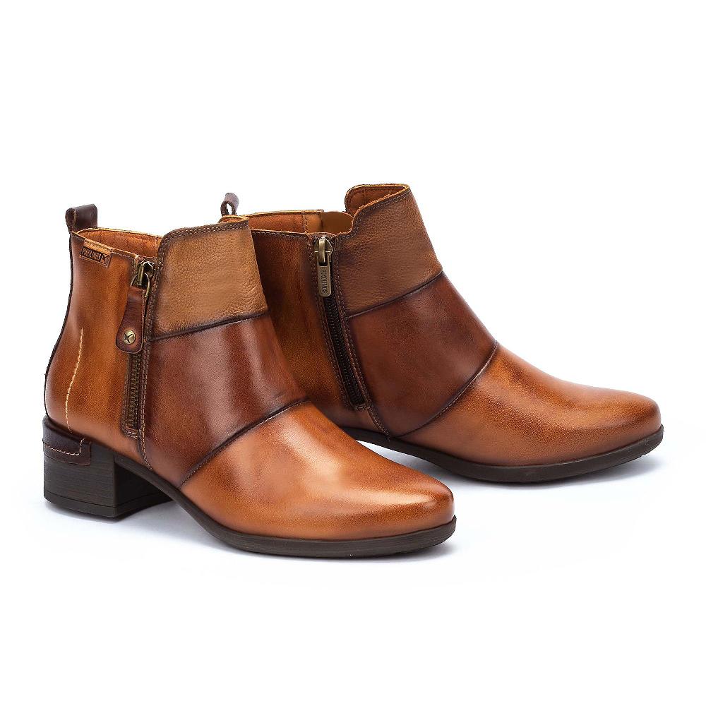 QVC Pikolinos Stivaletto In Pelle Con Cuciture A Vista Tacco 4cm