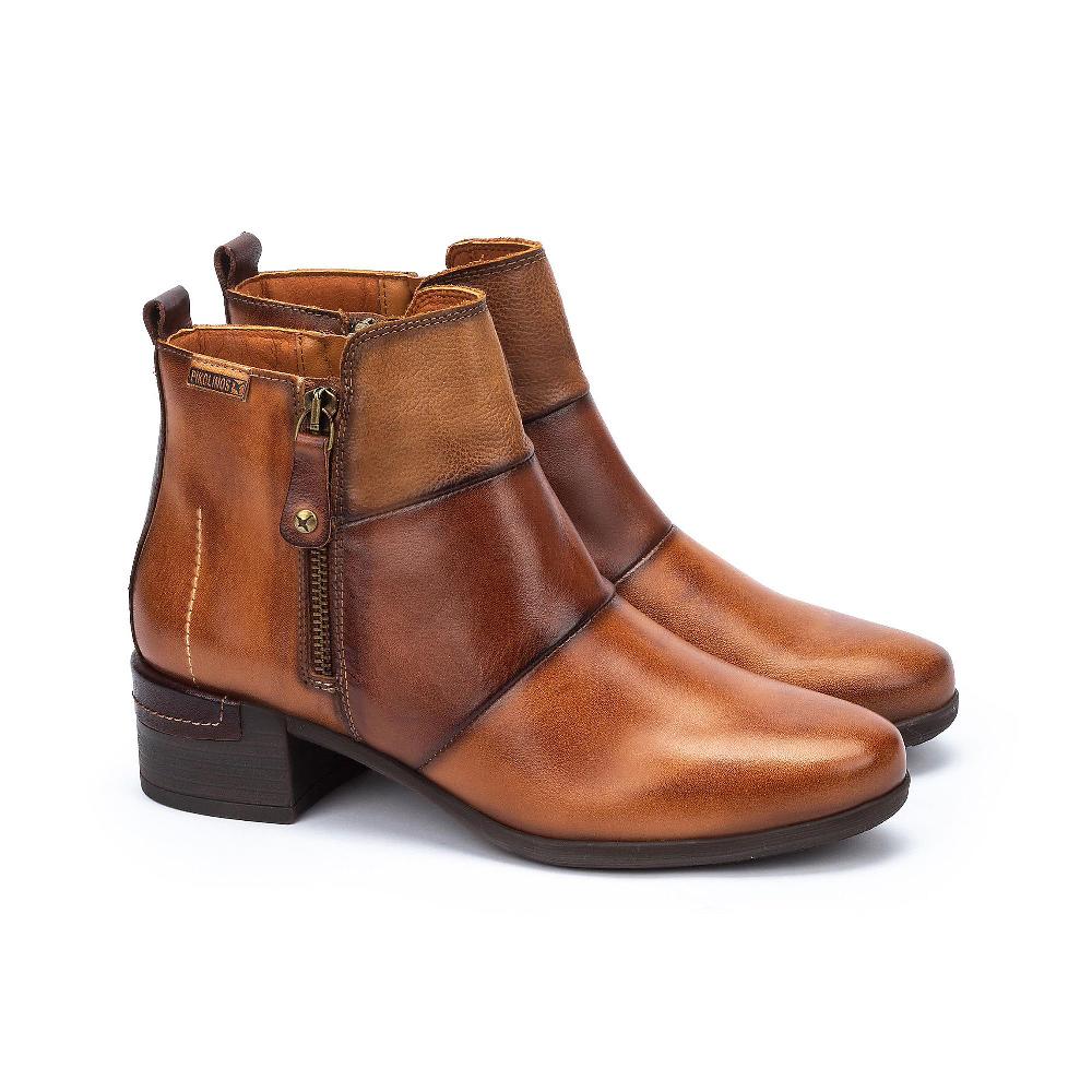 QVC Pikolinos Stivaletto in pelle con cuciture a vista tacco 4cm