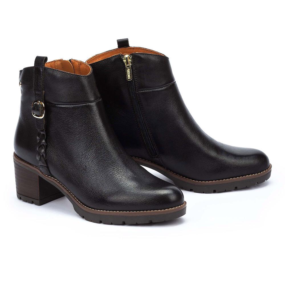 QVC Pikolinos Stivaletto In Pelle Con Dettaglio Intrecciato Tacco 6cm