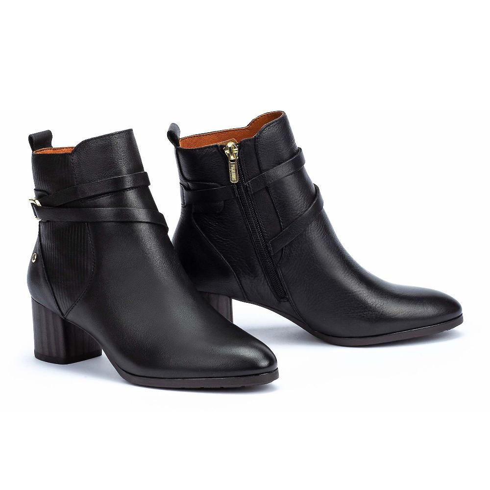 QVC Pikolinos Stivaletto In Pelle Con Inserto Rigato Tacco 5cm