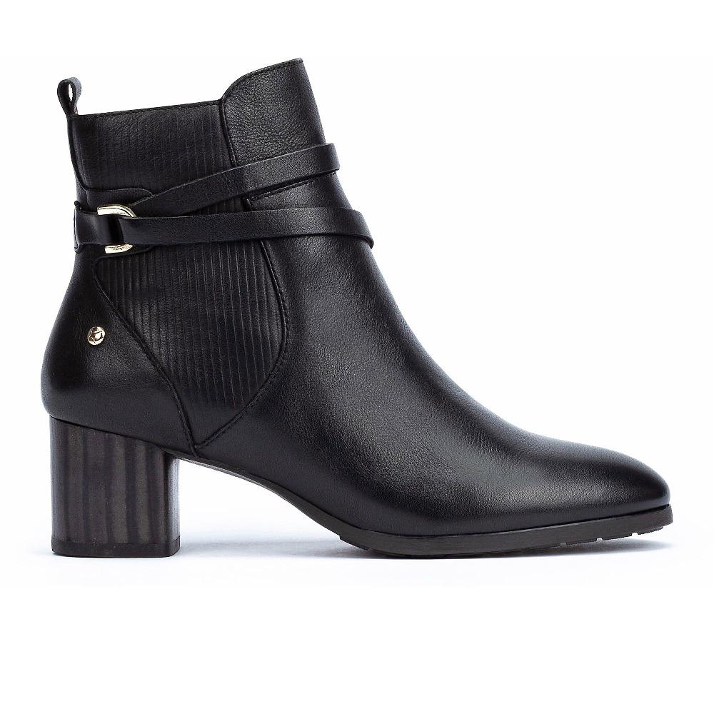 QVC Pikolinos Stivaletto In Pelle Con Inserto Rigato Tacco 5cm