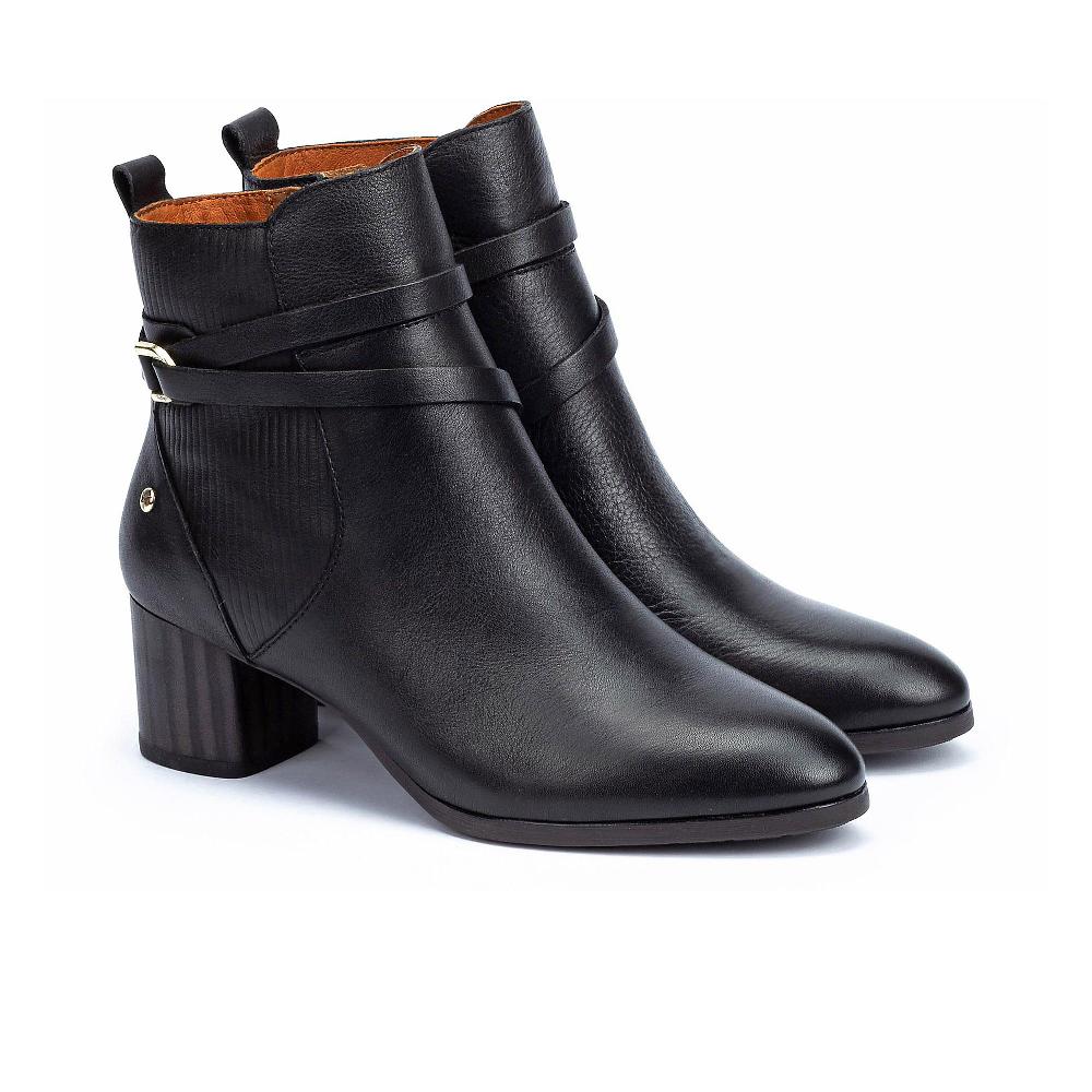 QVC Pikolinos Stivaletto in pelle con inserto rigato tacco 5cm