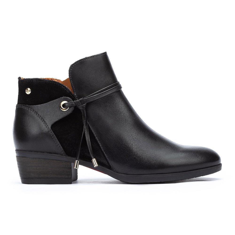 QVC Pikolinos Stivaletto In Pelle Con Inserto Scamosciato Tacco 4cm