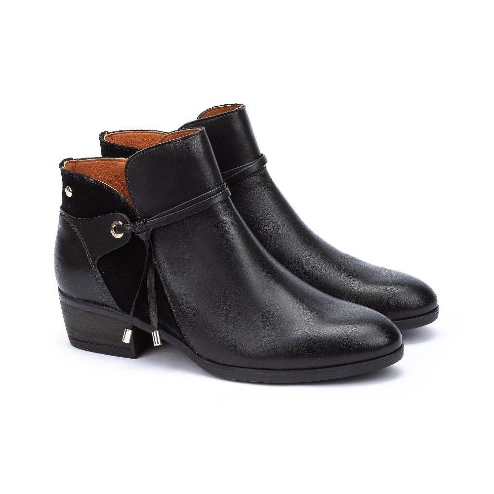 QVC Pikolinos Stivaletto in pelle con inserto scamosciato tacco 4cm