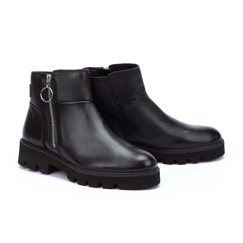QVC Pikolinos Stivaletto In Pelle Con Zip Suola Chunky