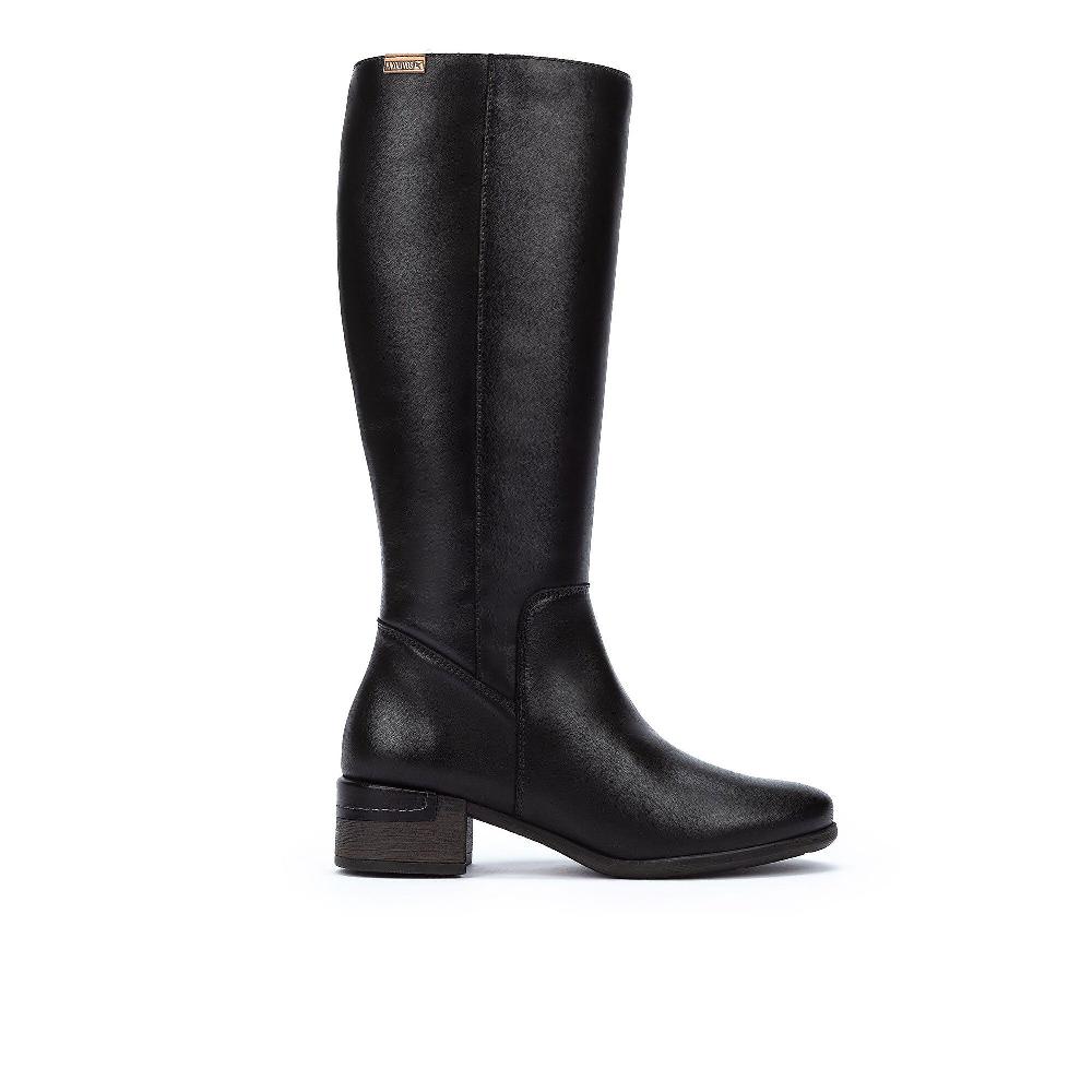 QVC Pikolinos Stivali In Pelle Con Zip E Tacco 4 Cm
