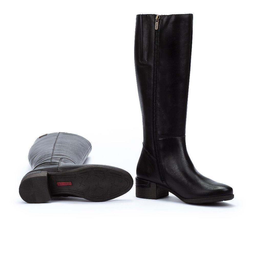 QVC Pikolinos Stivali In Pelle Con Zip E Tacco 4 Cm