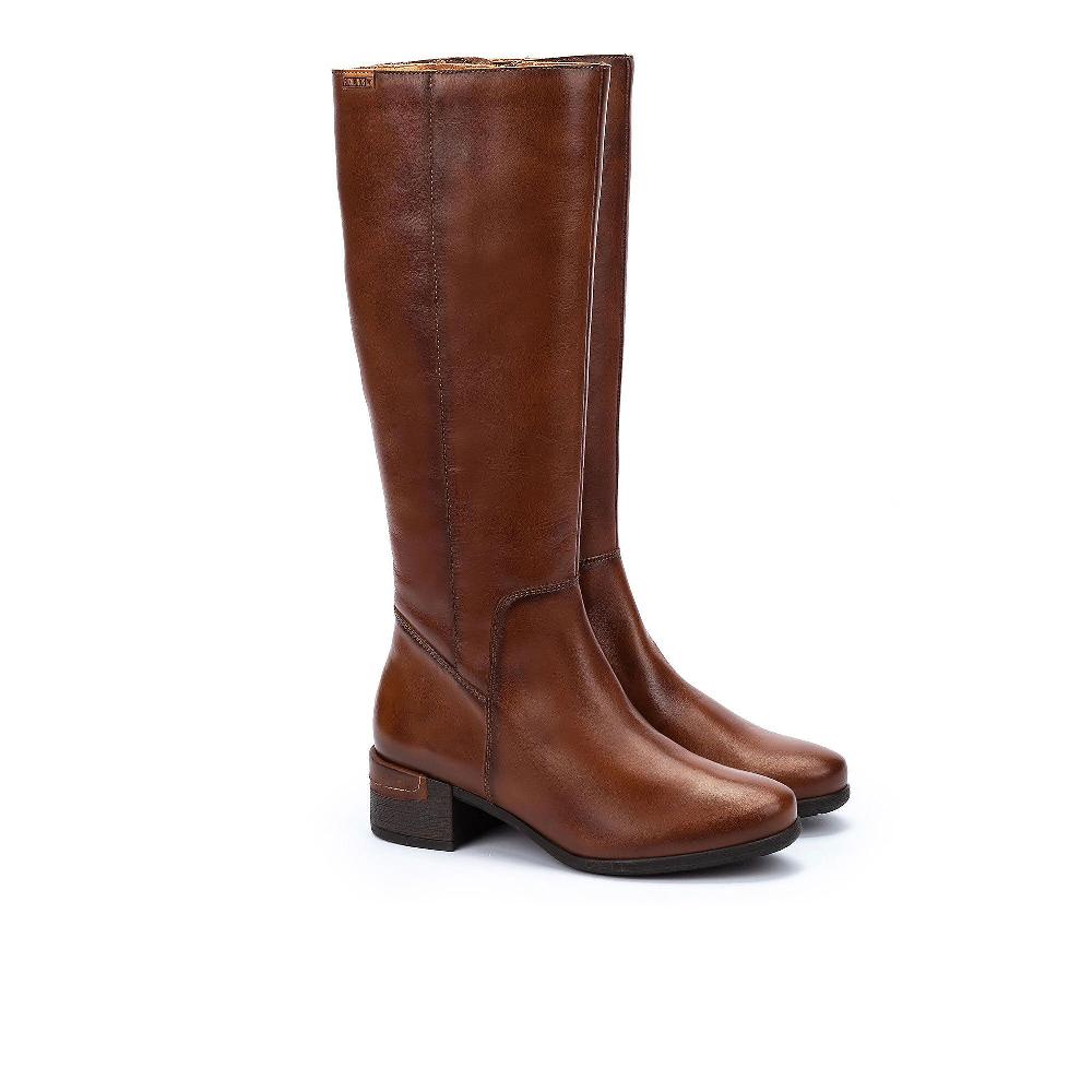 QVC Pikolinos Stivali in pelle con zip e tacco 4 cm