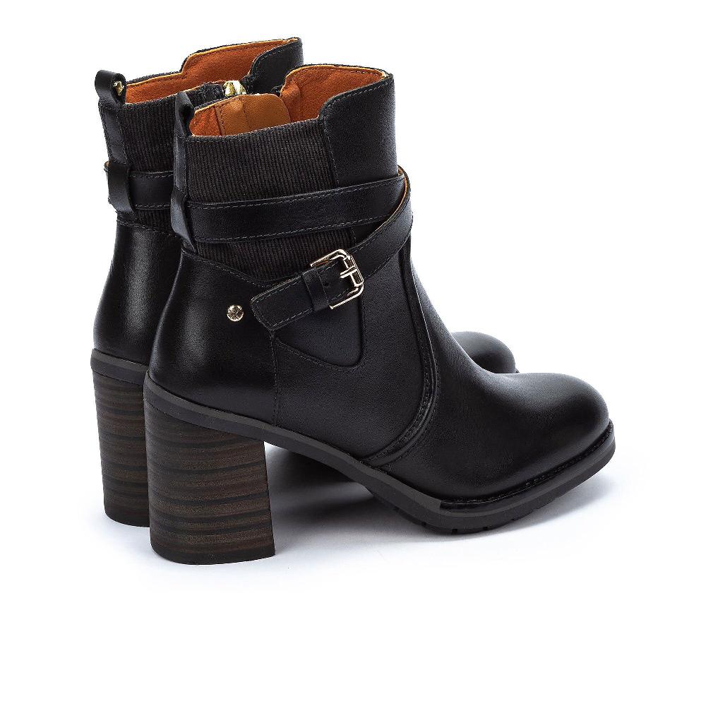 QVC Pikolinos Tronchetto In Pelle Doppio Cinturino Zip Laterale Tacco 8cm