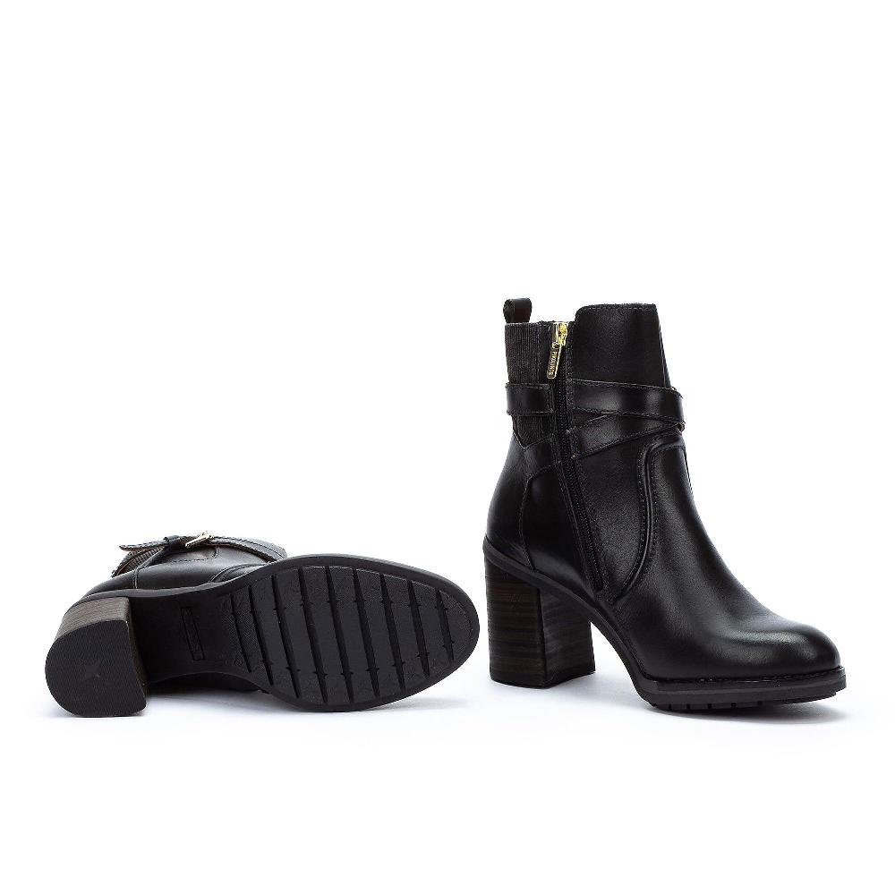 QVC Pikolinos Tronchetto In Pelle Doppio Cinturino Zip Laterale Tacco 8cm