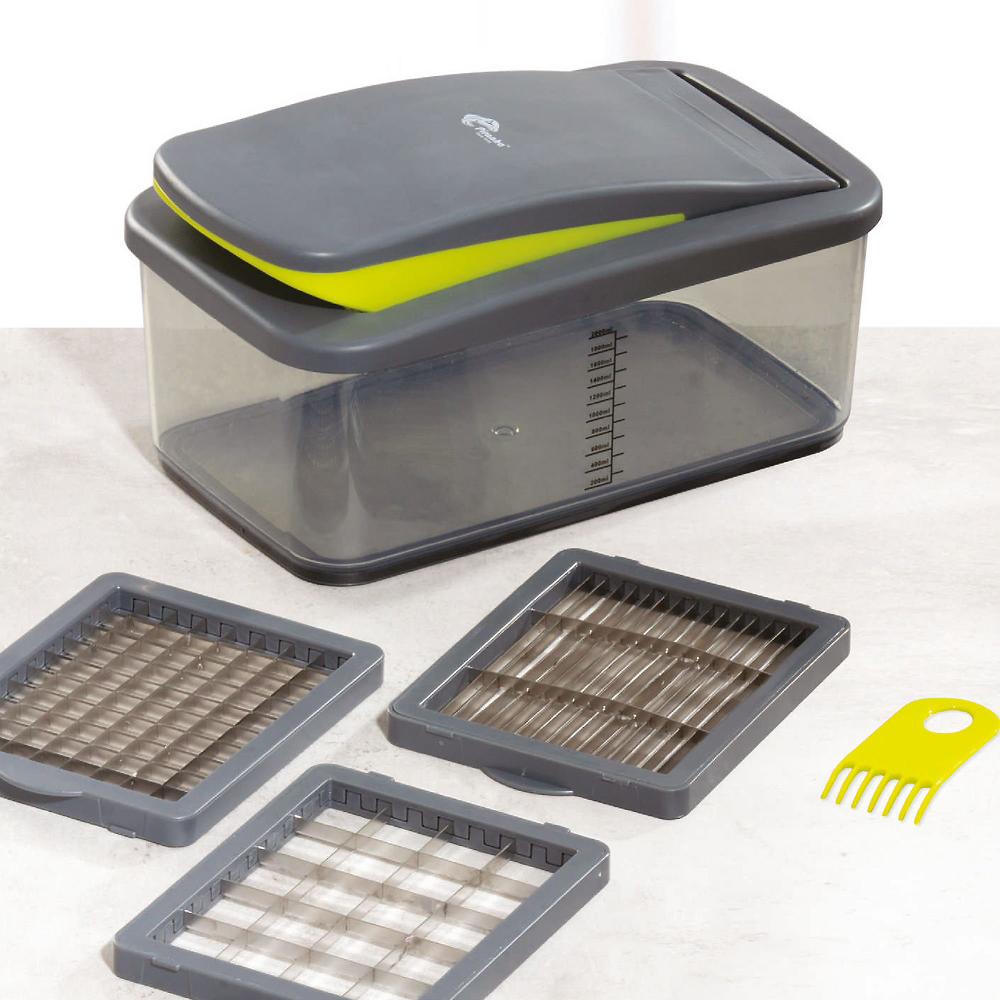 QVC Piranha Peeler Classy Cutter: Affetta Sminuzza Trita Con 3 Lame