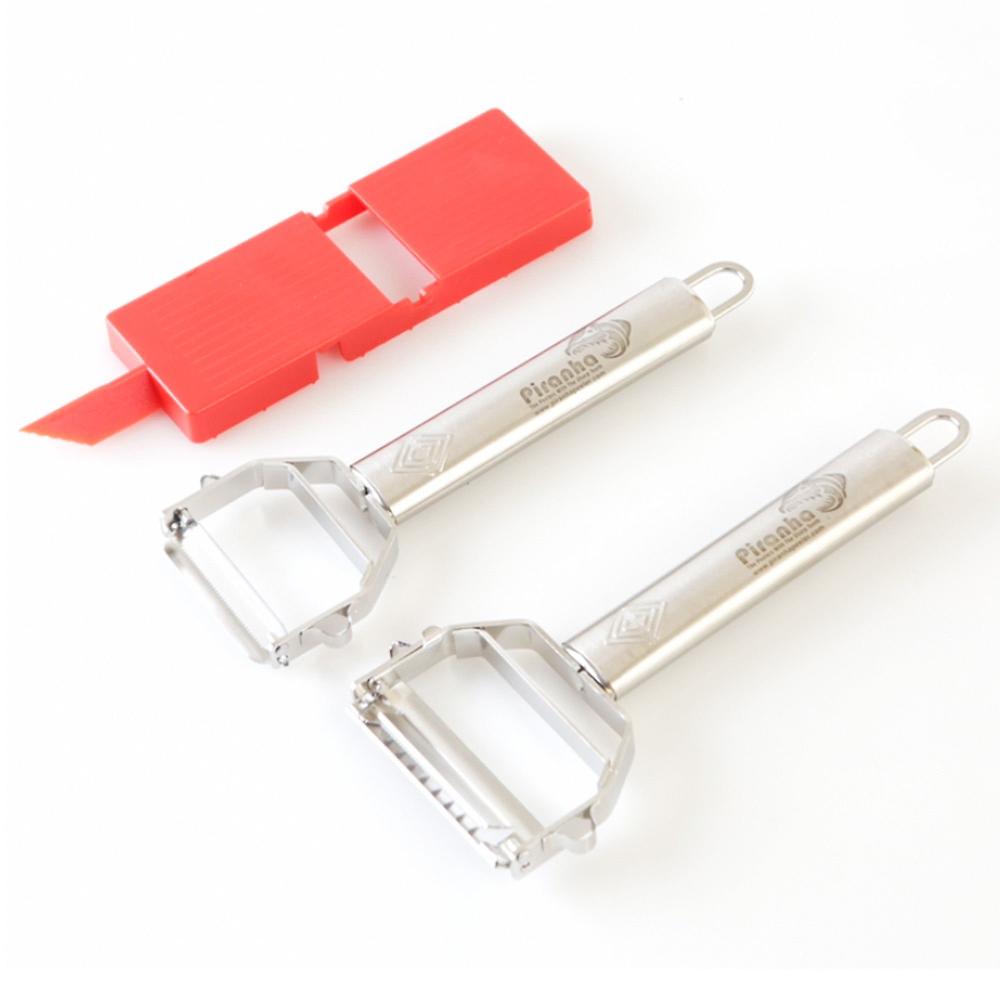QVC Piranha Peeler Set 3 pezzi: pelapatate taglio julienne mandolina