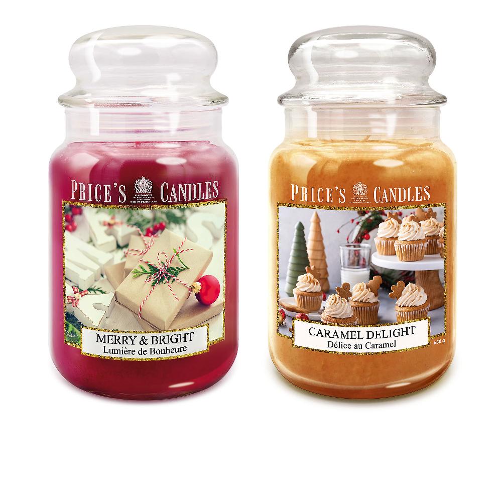 QVC Price's Candles 2 candele in giara grande fragranze calde e natalizie