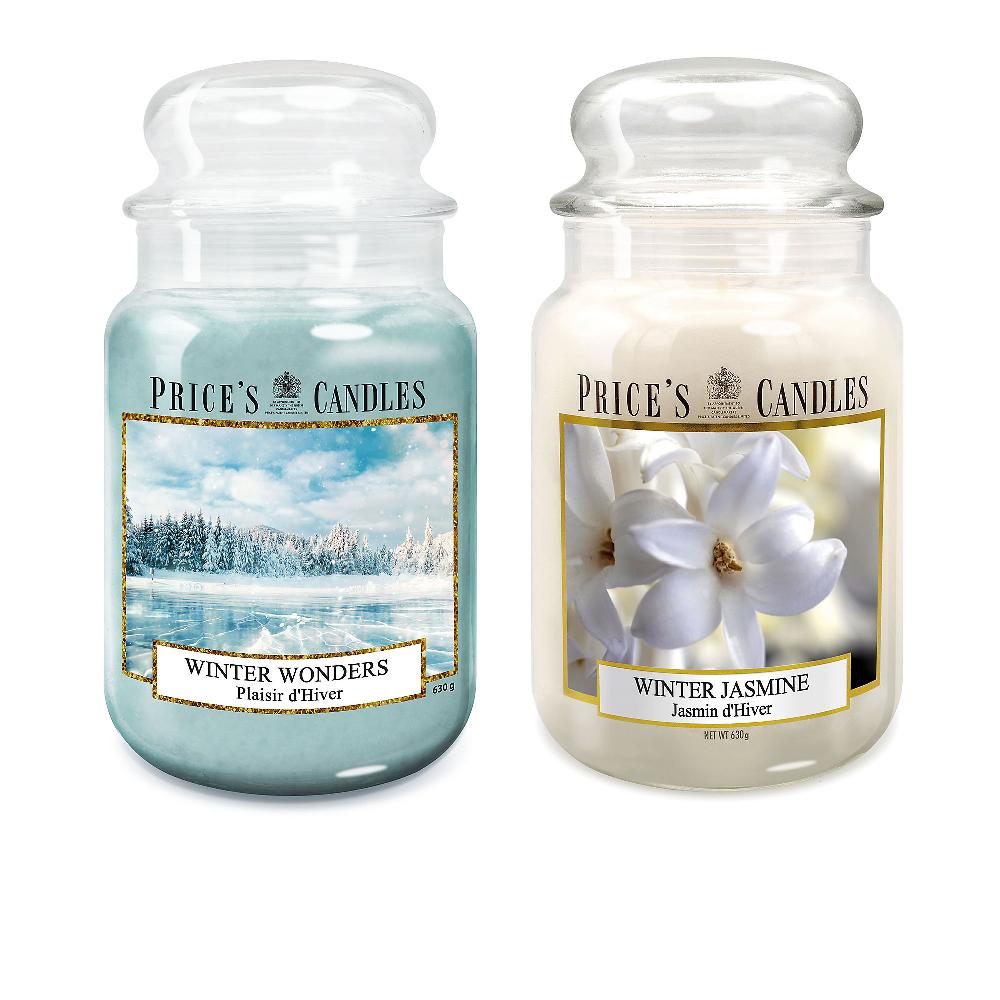 QVC Price's Candles 2 candele in giara grande Winter Jasmine e Winter Wonders