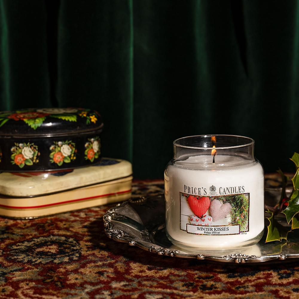 QVC Price's Candles 3 Candele In Giara Media Fragranze Invernali Avvolgenti