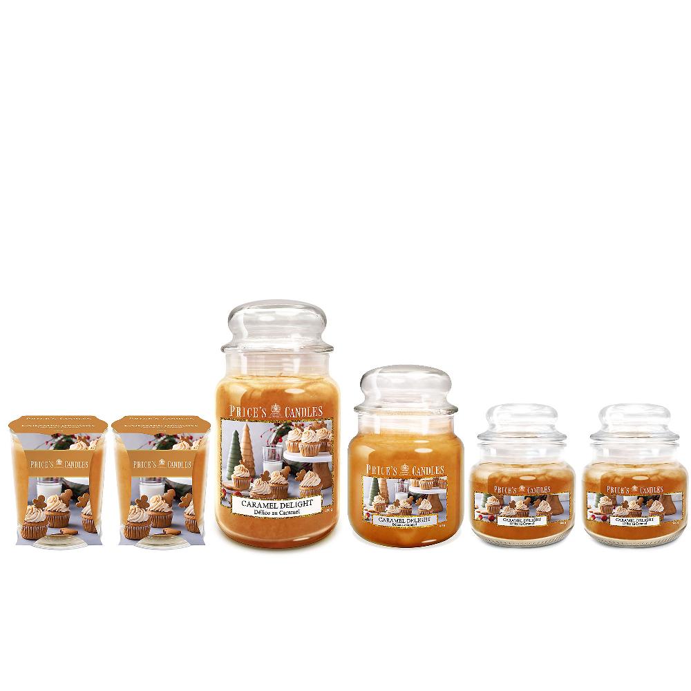 QVC Price's Candles Caramel Delight set 6 candele in diversi formati