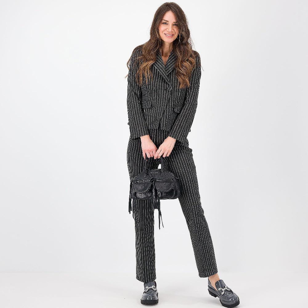 QVC A*dela Blazer Doppiopetto In Mano Lana Gessato