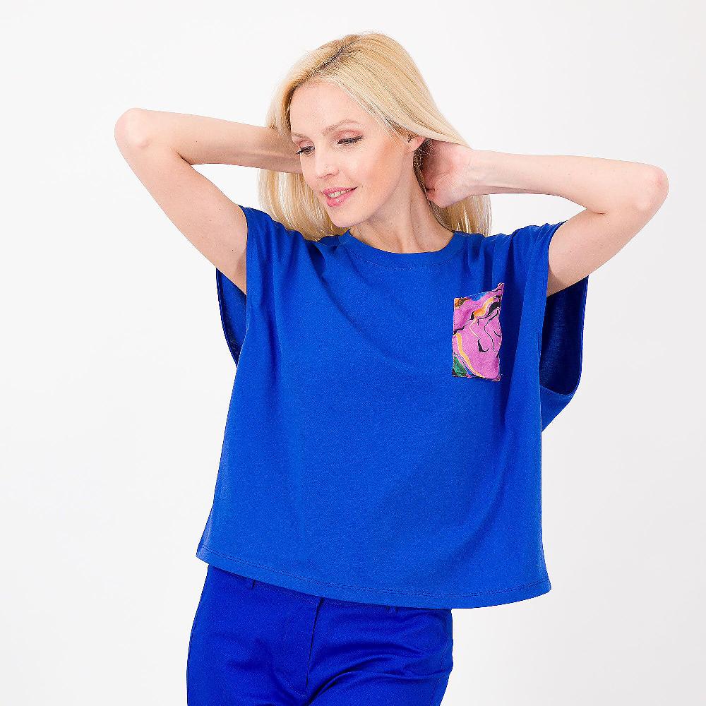 QVC A*dela T-shirt In Jersey Con Tasca Fantasia