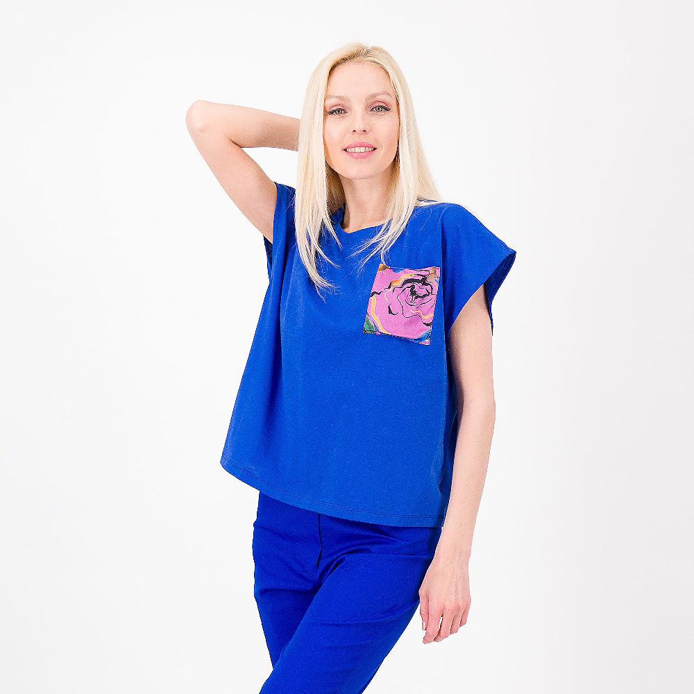QVC A*dela T-shirt In Jersey Con Tasca Fantasia