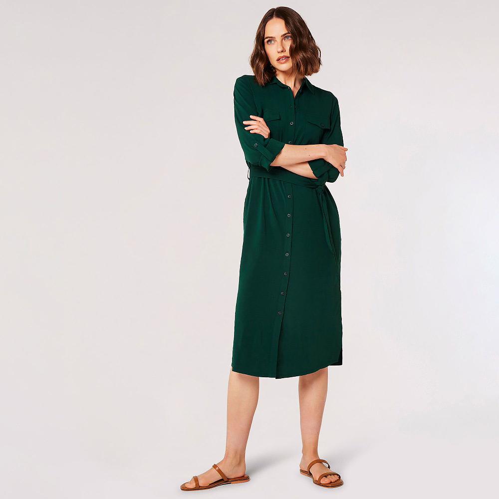QVC APRICOT Abito midi chemisier con cintura