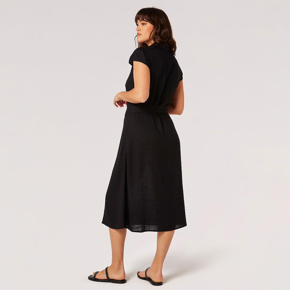 QVC APRICOT Abito Midi Chemisier Con Manica Corta
