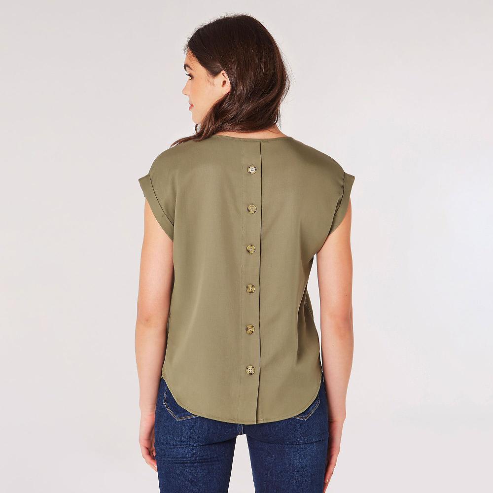 QVC APRICOT Blusa In Twill Di Lyocell Con Taschino