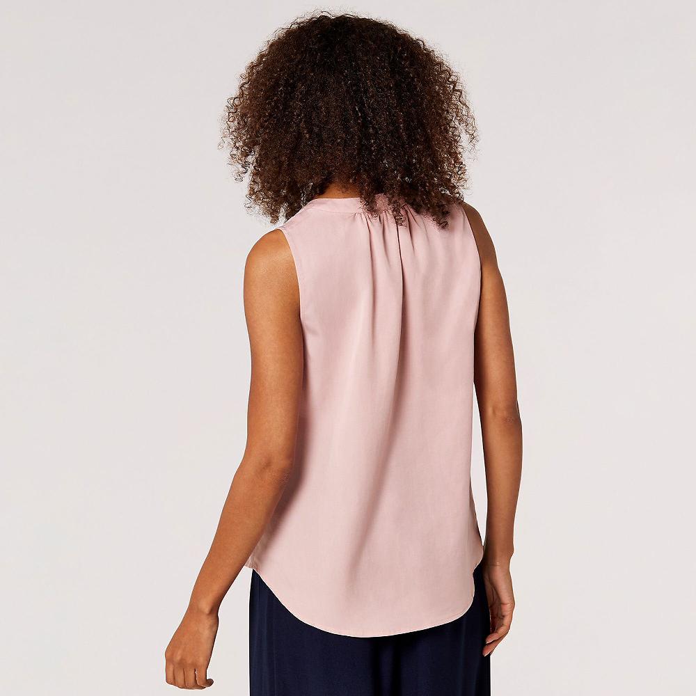 QVC APRICOT Blusa Smanicata Con Scollo A V E Zip