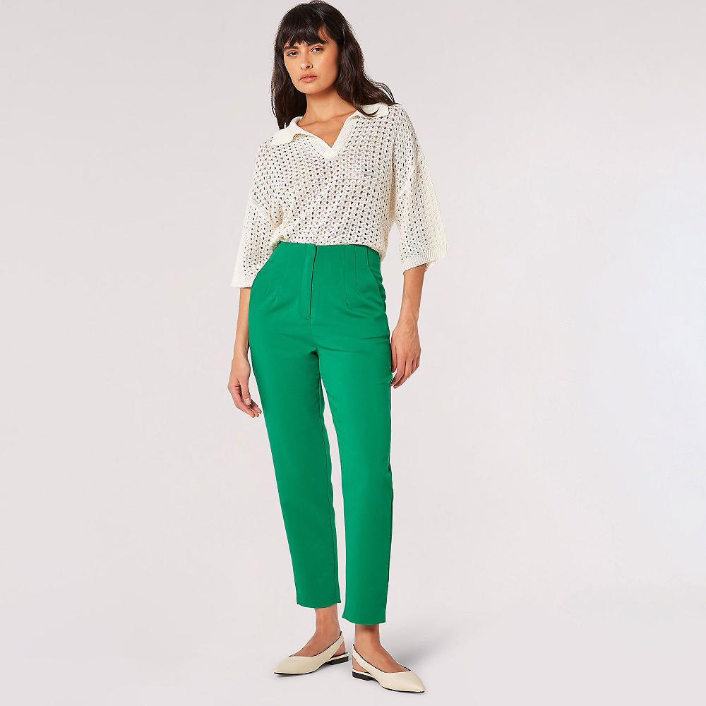 QVC APRICOT Pantaloni Lunghi A Sigaretta Con Pince