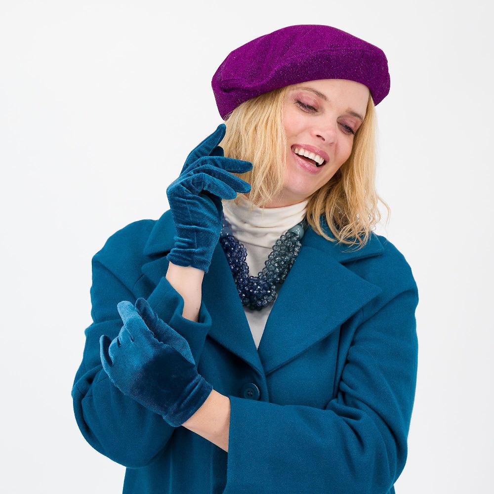 QVC Carlotta Neri Guanti In Velluto Elasticizzato