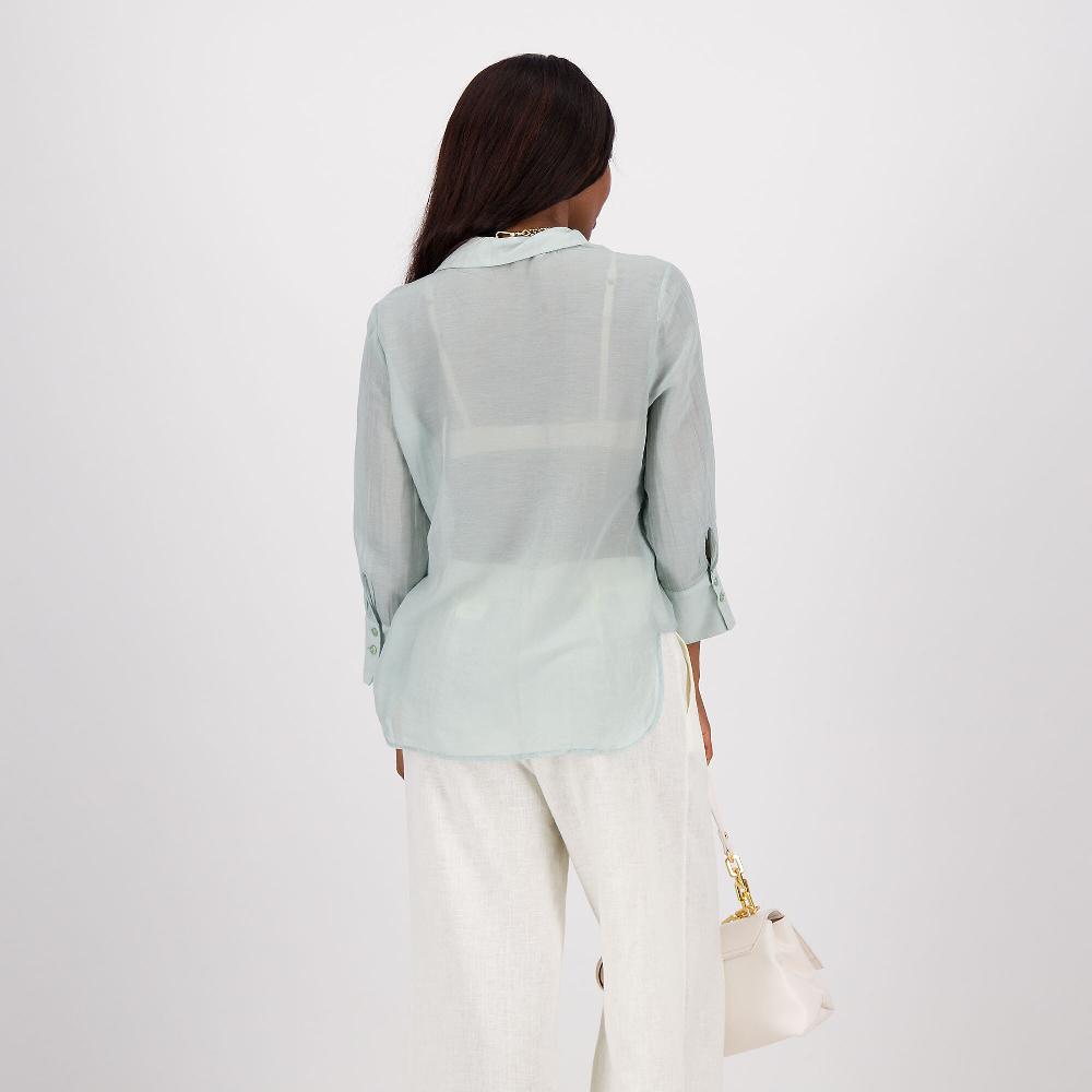 QVC Caterina Lancini Camicia In Cotone E Seta