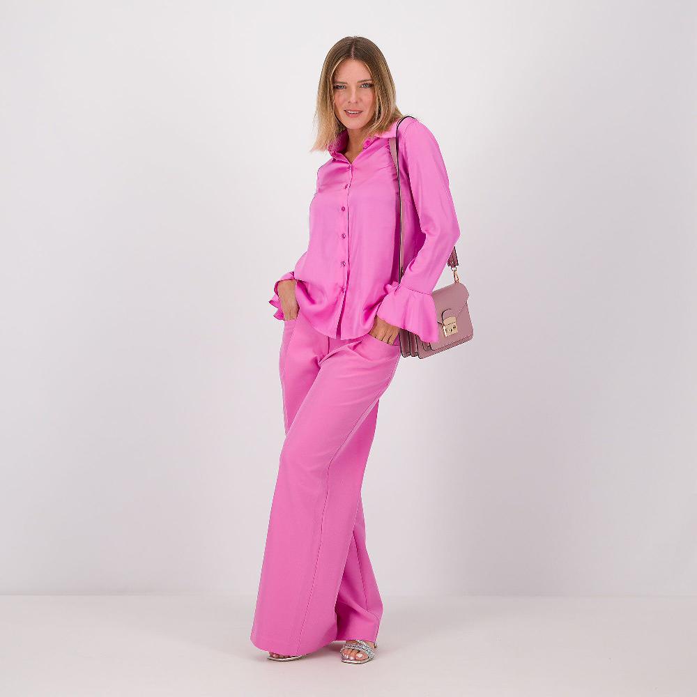 QVC Caterina Lancini Camicia In Raso Tinta Unita