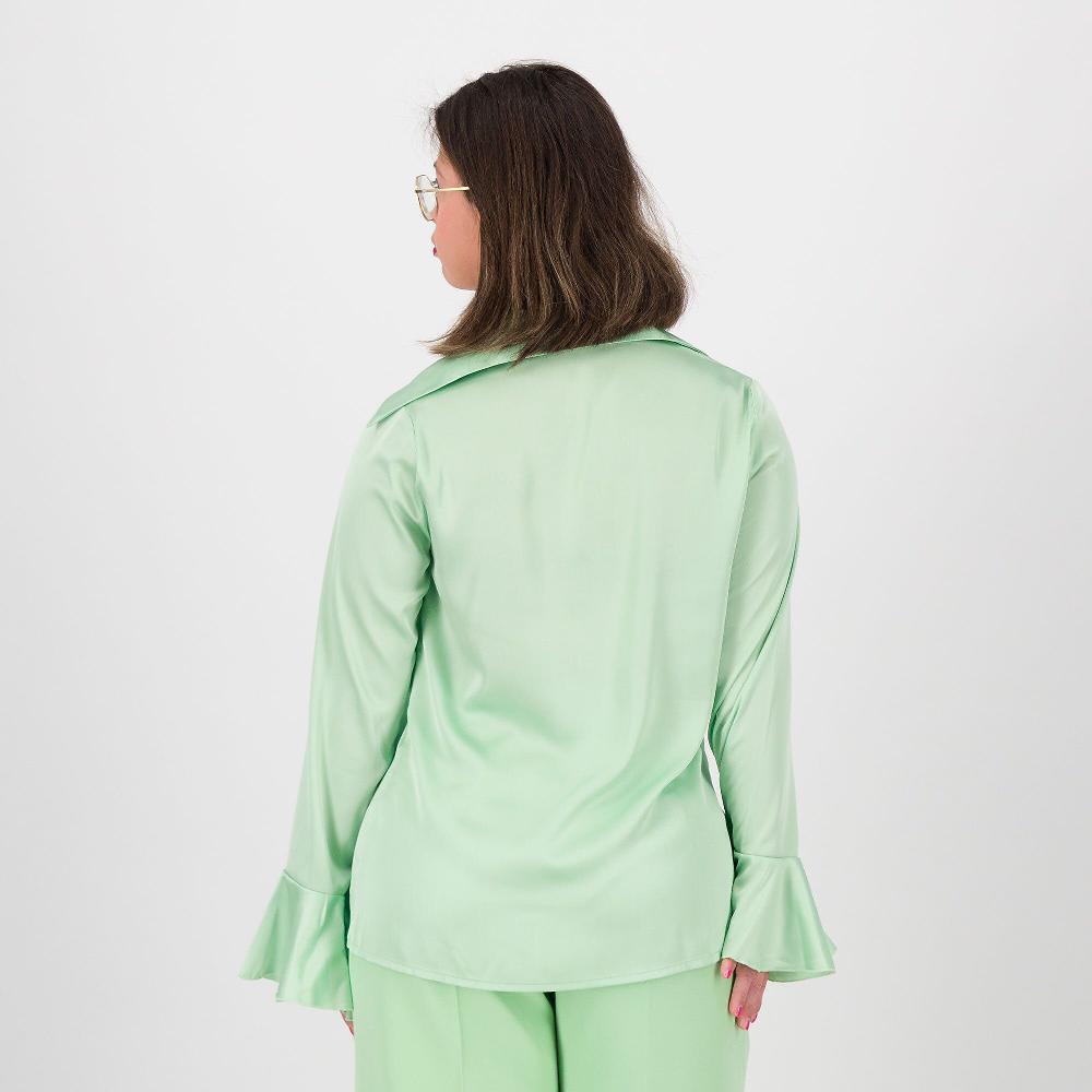 QVC Caterina Lancini Camicia In Raso Tinta Unita