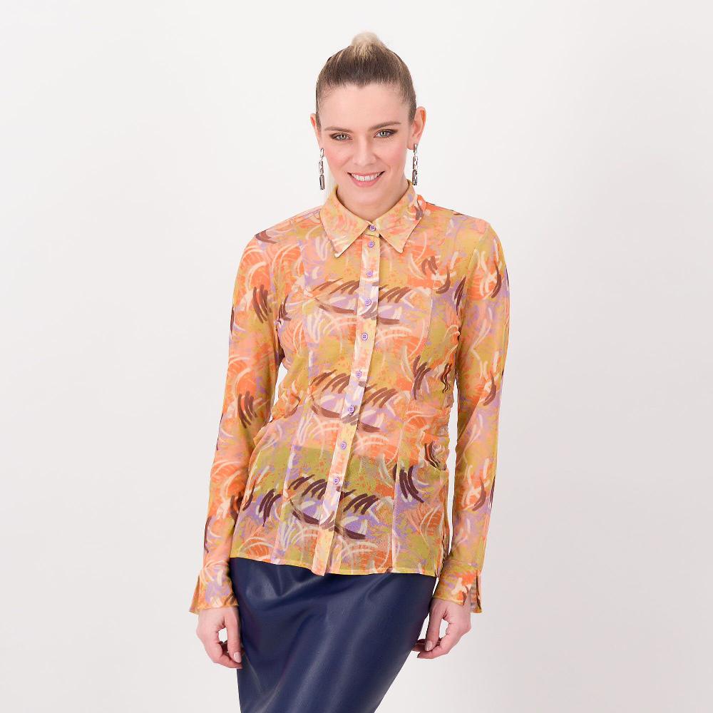 QVC Caterina Lancini Camicia In Tulle Stampato