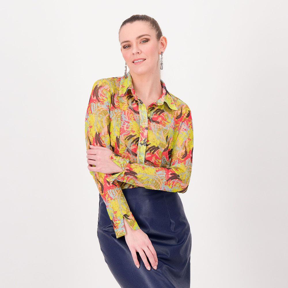 QVC Caterina Lancini Camicia in tulle stampato