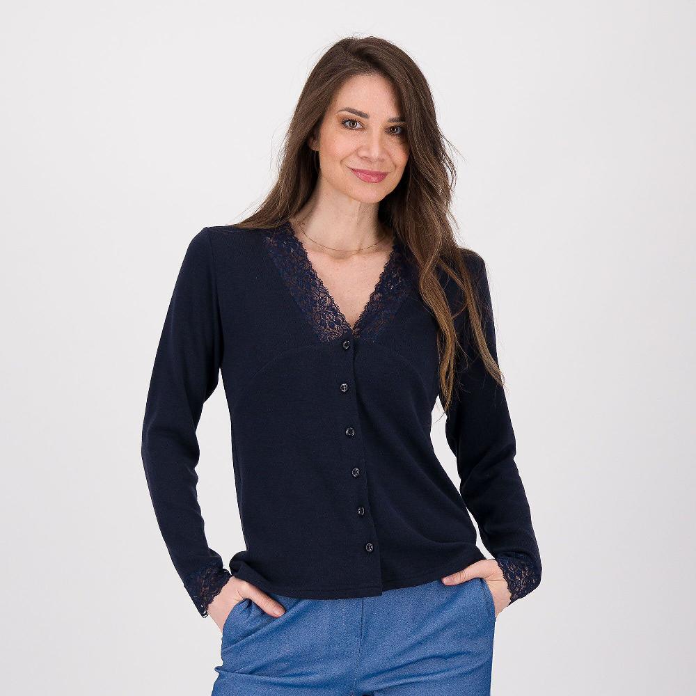 QVC Caterina Lancini Cardigan in maglia con pizzo