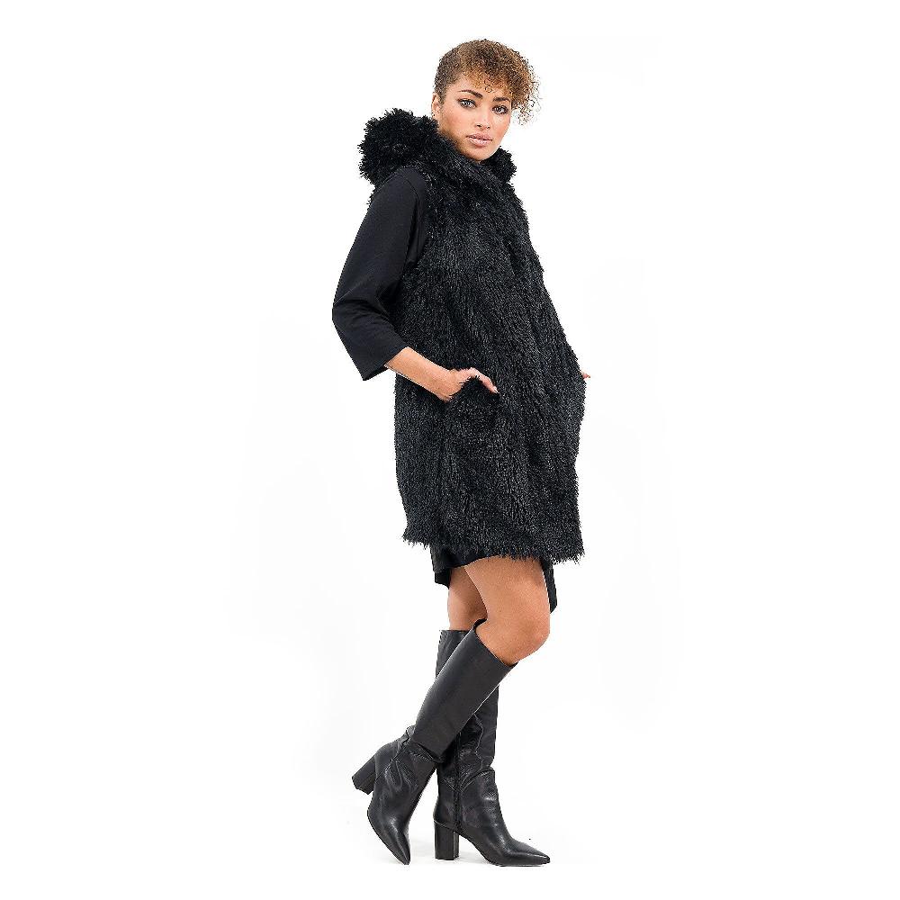 QVC Caterina Lancini Gilet in teddy con cappuccio