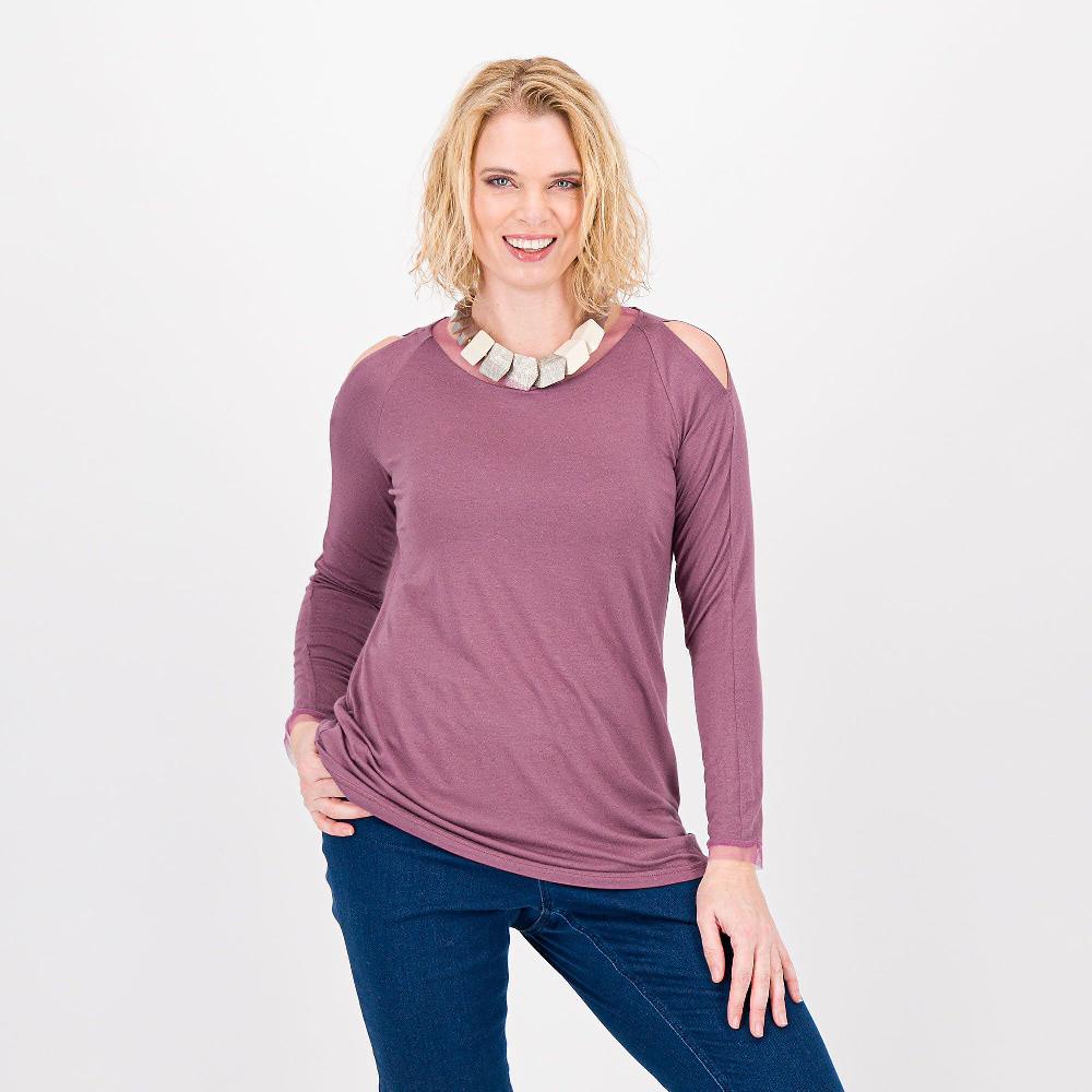 QVC Caterina Lancini Maglia con dettagli in tulle