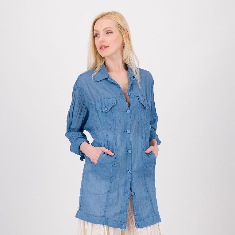 QVC Colour Lab Maxi camicia n mussola di cotone