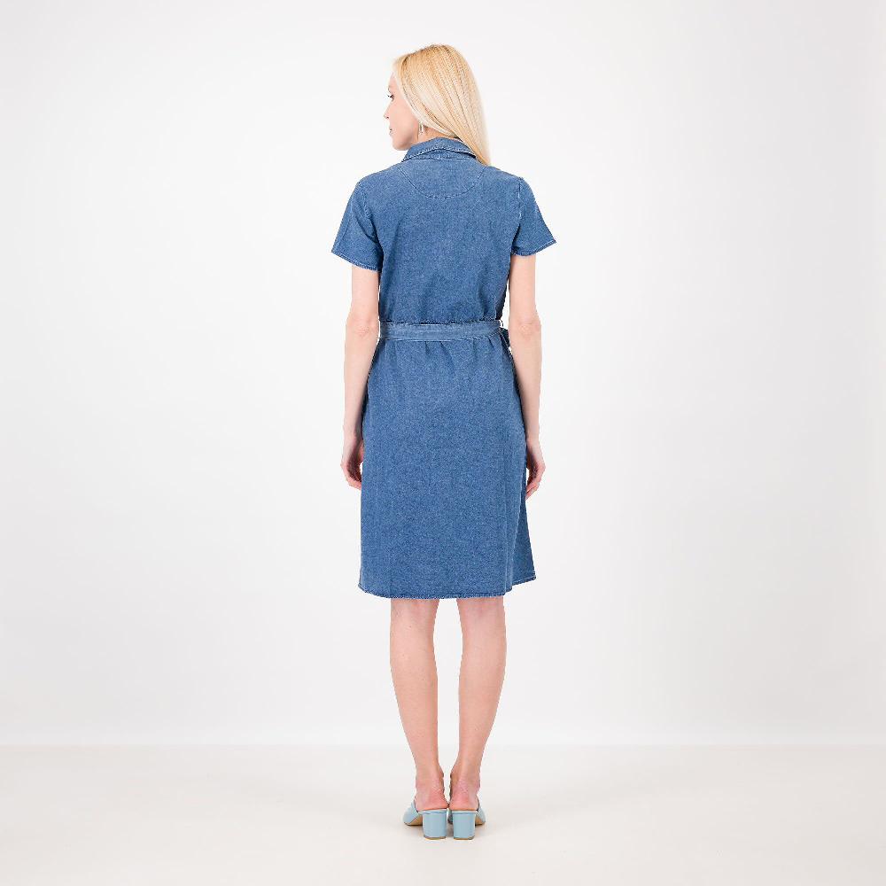 QVC Denim & Co Abito Chemisier In Denim Lyocell