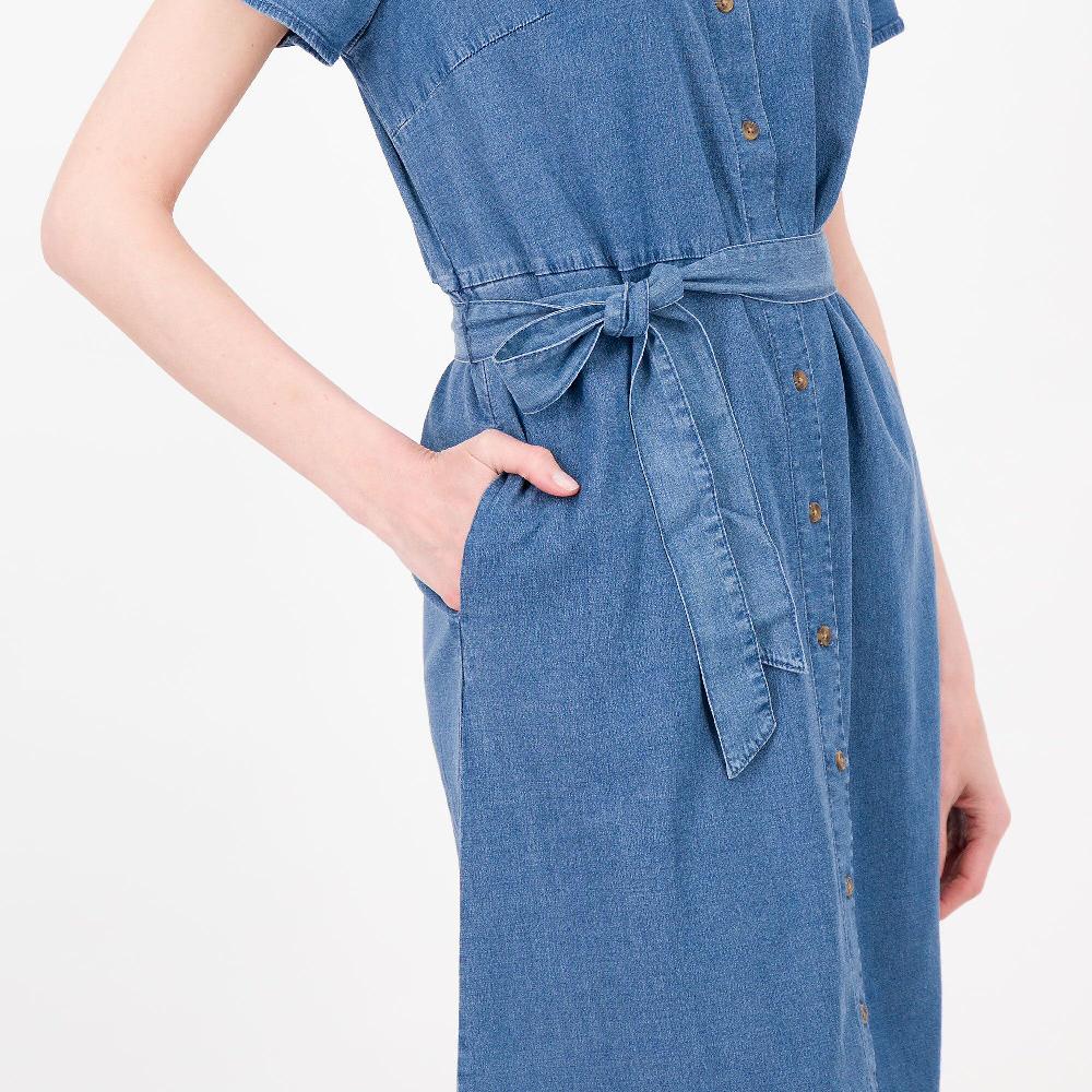 QVC Denim & Co Abito Chemisier In Denim Lyocell