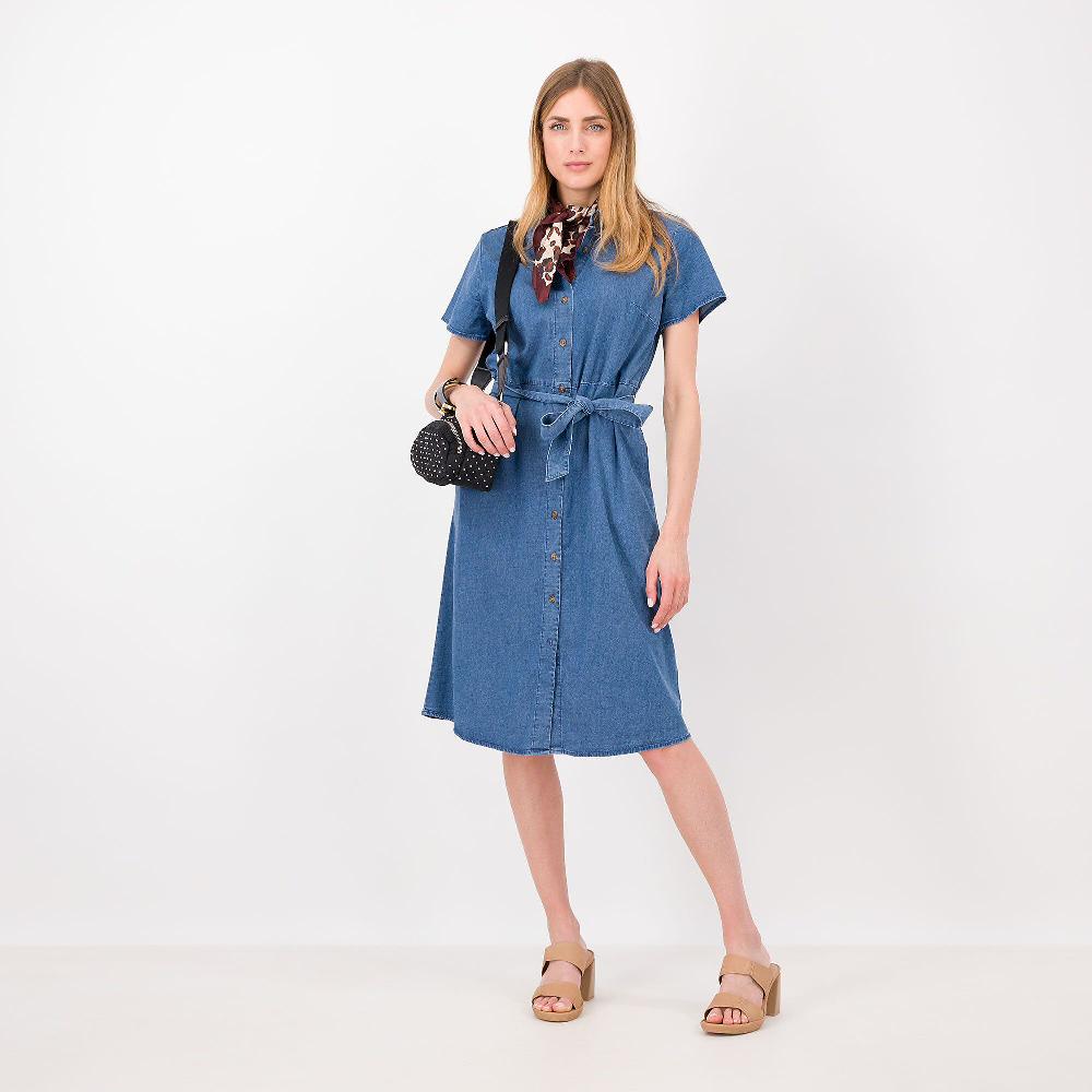 QVC Denim & Co Abito Chemisier In Denim Lyocell