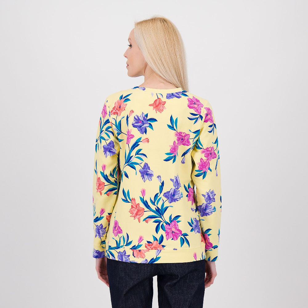 QVC Denim & Co Felpa In Cotone Fantasia A Fiori