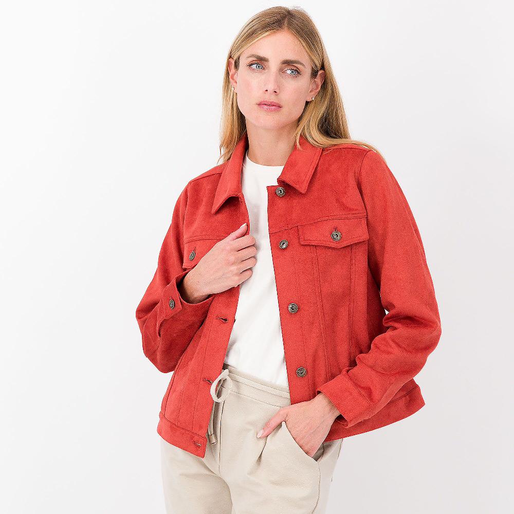 QVC Denim & Co Giacca In Tessuto Effetto Scamosciato