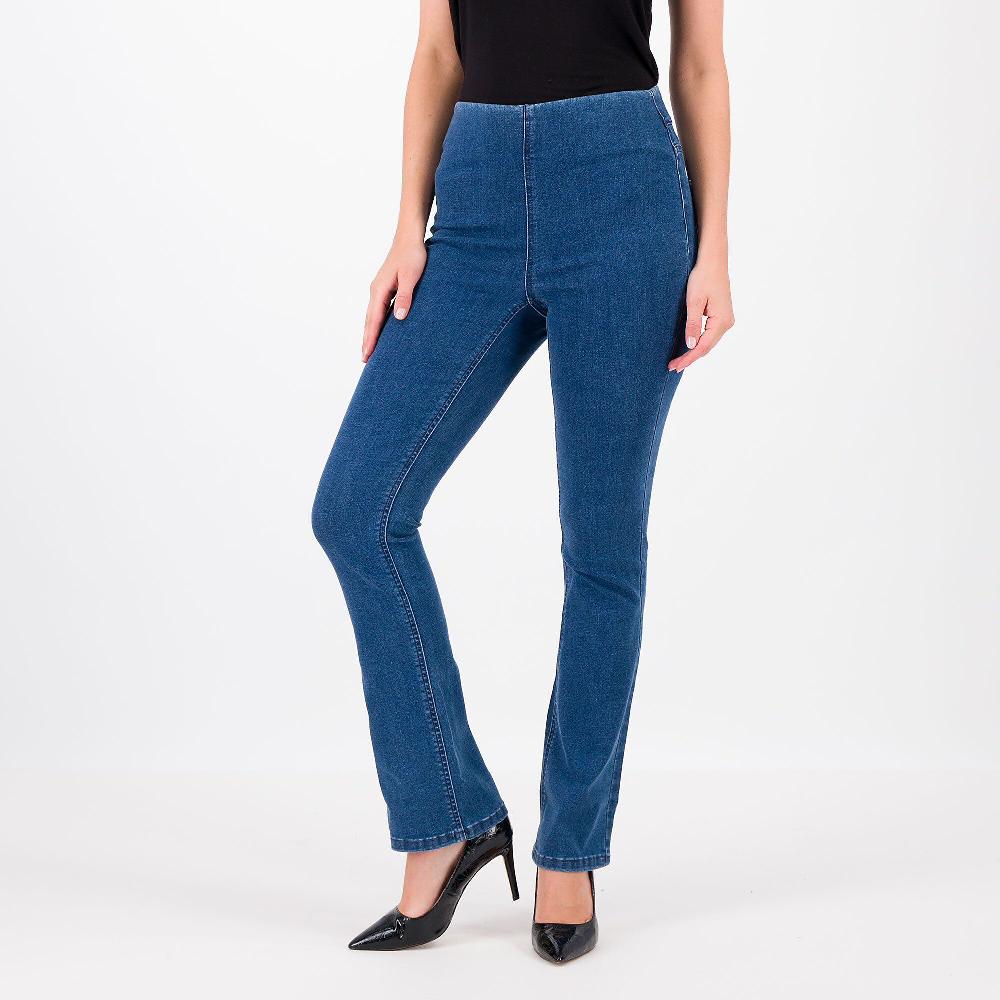 QVC Denim & Co Jeans bootcut con elastico in vita